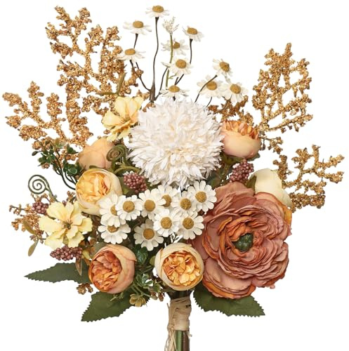 SOMYTING Flores Artificiales, arreglos de Flores Artificiales, hortensias Artificiales, Ramo de Flores Falsas para casa, Cocina, jardín, decoración para Fiestas