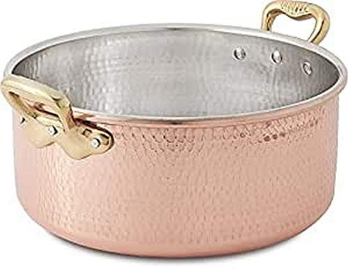 Cu Artigiana Luxury Line Casseruola Media, Rame, Marrone, 28, 28 x 28 x 13.5 cm