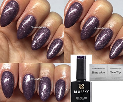 Bluesky Gel Nail Polish PURPLE Dusky Lilac with Fine Silver Glitter QXG165 UV LED Soak Off 10ml