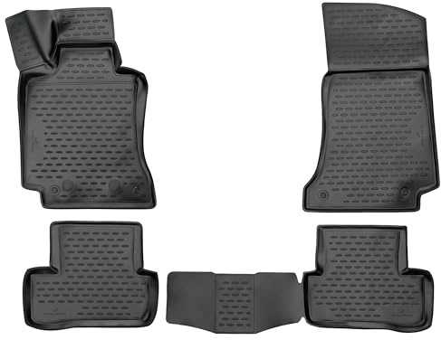 Walser XTR Gummi Fussmatten Auto für Mercedes-Benz C-Klasse (W205) 2013-2023, C-Klasse (S205) 2014-2023, 100% passgenaue Auto Fußmatten, robuste Universal Fußmatte Auto, Gummimatten Auto