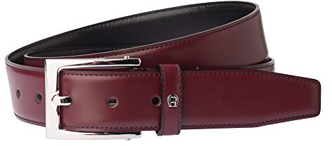 Aigner Gürtel Basic mit S-Schließe silber 126446 bordeaux-100 cm