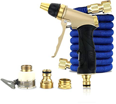 Gartenschlauch Garden Hose Wasserschlauch Camping Flexischlauch Goldener Auto Hochdruck Alle Metallautowäsche Haushalts-Teleskop-Wasserrohrschlauch Gießen Blumenkopf-Tool-22 Meter (7,5 M) Eingestellt