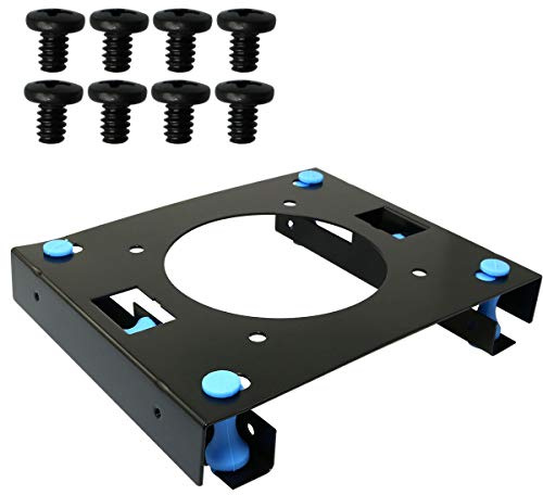 MEETOOT 3.5 HDD Mounting Bracket with Mounting Screws for PC Case HDD 3.5 to 5.25 DVD ROM with Rubber Nails and Screws