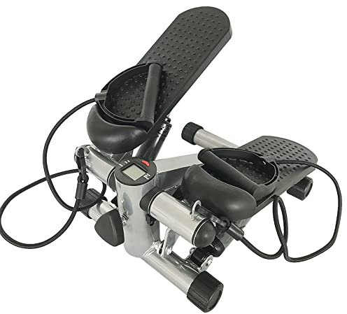 2 en 1 con Tecnología de Conmutación Patentada-Mini Step Lateral y de Subida y Bajada con Ordenador de Entrenamiento, Unisex, Stepper, Ministepper (Negro Gris)