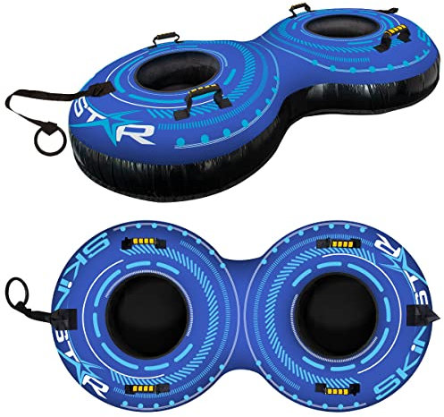 SkinStar Double Snowtube 2er Rodel Schneereifen Rutschreifen Schlitten Bob blau
