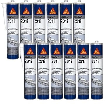 Lot de 12 colles mastic marine SIKA Sikaflex 291i - Blanc - 300ml