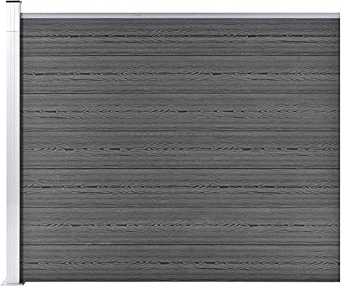 Festnight WPC Zaun Wpc Zaunelement Set WPC Sichtschutzzaun Komplettset sichtschutz Garten gartenzaun Garden Fence sichtschutz wpc-175 x 146 cm-Schwarz