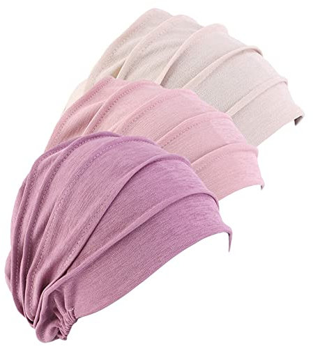 LSGGTIM 3PCS Turban Damen Chemo Kopfbedeckung, Krebs Mützen Kopftuch Damen Bandana Beanie Hut Baumwolle Chemo Hüte Slouchy Turban Schlafmütze Krebshüte Kopfbedeckung für Frauen Krebs Haarausfall