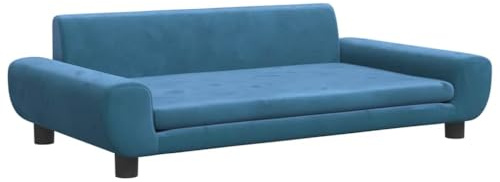 vidaXL Hundebett Blau 100x54x33 cm Samt