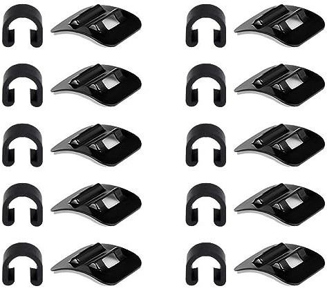 Bike Frame C Clips, Bike Brake Cable Tube Clips, Bicycle Frame C Buckle, Cable Housing Hose Guide Clamps, Cycling Gear Hose Clamps, Sticky Accessory for Brake Derailleur Shift Cables, 10 Pack