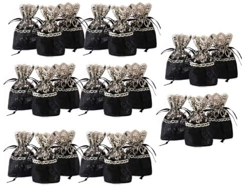 Wisafory 24 Stück Schmuckbeutel Organza Beutel mit Kordelzug Organzasäckchen Geschenkbeutel Stoffsäckchen Geschenktüten Tüllbeutel für Schmuckverpackung Geschenk 10 x 14 cm
