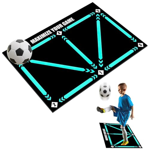 Tappetino da Allenamento per Calcio, 60 x 90 cm Tappetino da Calcio per Allenamento, Antiscivolo Palla da Calcio Tappetino, Tappetino Calcio Allenamenti Dribbling, per Bambini Adulti