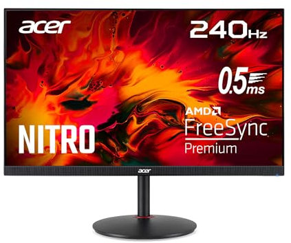 Acer Nitro XV272UW2bmiiprfx, Écran PC 27 WQHD IPS, 240Hz (2560x1440, 16:9, AMD FreeSync Premium, 1ms (VRB), 400Nits, 2xHDMI 2.0/1xDP 1.4) Moniteur PC, Pied Ajustable, Couleur Noir