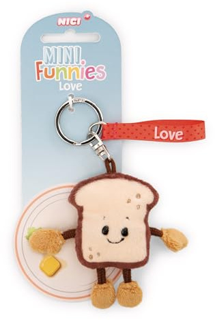 NICI 61804 Porte-clés, Motif Toast « Love », 7 cm, Marron, Compagnon Fidèle Pour Sac À Dos Ou Sac, Pour Petits Et Grands