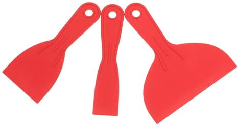 NUOBESTY 3 Piezas Hoja De Coser Raspador De Masilla De Pared Espátulas De Plástico Espátula De Yeso Masilla De Pintor Removedor De Papel Tapiz Espátula De Pintura De Polivinilo Rojo