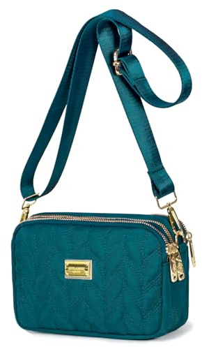 LassZone Ladies Crossbody Bag Multi-Pocket Shoulder Bag Waterproof Nylon Handbag Small Cellphone Purse Wallet for Women