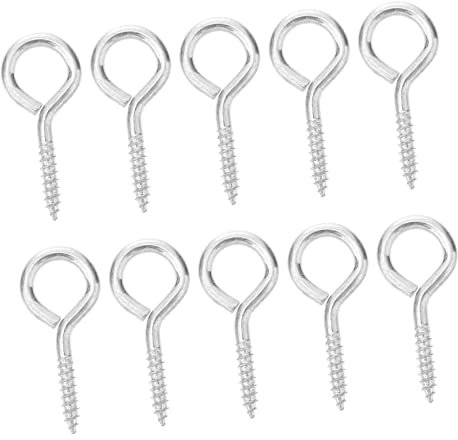 Zerodeko 10piezas Gancho De De Alta Resistencia Tornillos Autorroscantes Para Madera Fijación De Cables y Cables Uso Interior y Exterior Resistente Corrosión