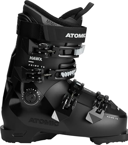 ATOMIC HAWX Prime 75 Skischuhe in Schwarz/Silber - Größe 37.5/38 - Mittelbreite Ski-Boots mit 100 mm Passform & 75er-Flex - Ski-Schuhe mit anpassbarer Mimic Technologie für präzisen Fit