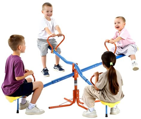 VEVOR Altalena per Bambini, Capacità di 49,9 kg per Posto, Altalena Girevole a 360 Gradi con Gambe di Supporto a 3 Punte, Attrezzatura da Parco Giochi all'Aperto, Giocattoli da Esterno, 4 Posti