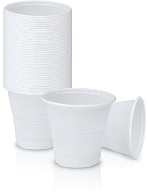 DETERMONDO 500 Bicchierini Caffè Plastica Monouso 80cc Tazzine Bianche Usa e Getta Resistenti Professionali per Espresso Corto Ristretto Ideali per Bar Distributori Automatici Ufficio Casa Feste