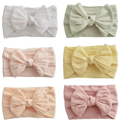 6 stycken babyturban pannband, blomma pannband elastisk baby, turban med bågar, huvud för småbarn flickor fototillbehör, för nyfödda, småbarn