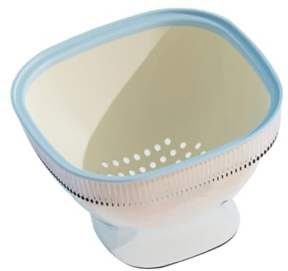 Scolapasta compatto a doppio strato con base portaoggetti, lavabile in lavastoviglie, design in PP per mantenere la freschezza e drenare in modo efficiente lo spazio, organizer da cucina in PET PP