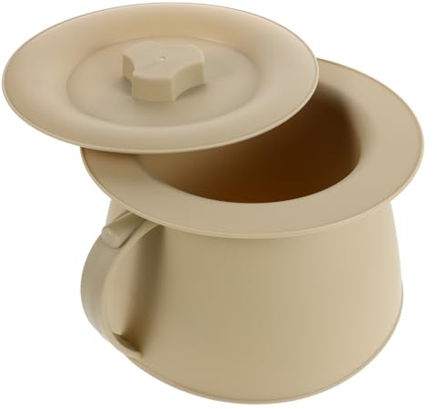 VALICLUD Bassin de Lit avec Couvercle pour Personne Âgée Seau à Pipi pour Chevet Pot de Chambre Portable pour Camping