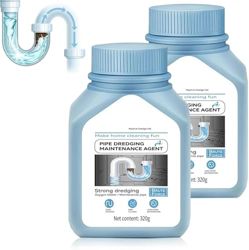 Drain Unblocker, Sink and Drain Cleaner, Powerful Cleaner 320g, Kitchen Sink Unblocker, Removes Hair, Grease & Soap Scum, Toilet Cleaner, Bathroom Shower Drain Unblocker Powder