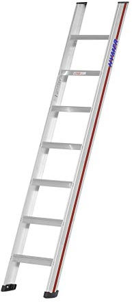 Hymer Stufenanlegeleiter 5 Stufen (breite Stufen, große Leiterschuhe, D-Holm Konzept, Arbeitshöhe ca. 1,95 m) 601205