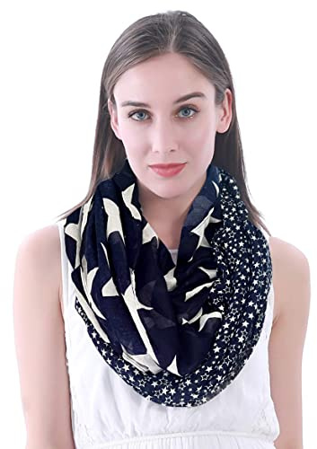 Lina & Lily Damen Loop Schal mit Stern-Print
