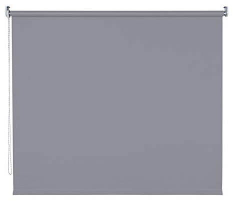 deko-raumshop Verdunkelungsrollo Kettenzugrollo Seitenzugrollo Rollo Dunkelgrau Breite 60-200 cm Raum verdunkelnd Blickdicht lichtundurchlässig Wandmontage Deckenmontage Träger Metall (140 x 180 cm)