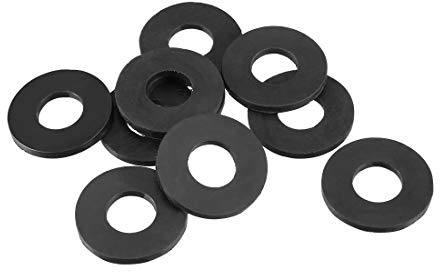 sourcing map 10 Stück Gummi Unterlegscheiben 18mm AD 8mm ID 1.5mm Dicke | für Wasserschlauch Wasserhahn