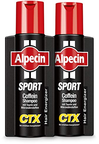 Alpecin Sport koffeinschampo CTX – 2 x 250 ml – vid sportig belastning | energi för starkt hår | hårvård för män – Made in Germany