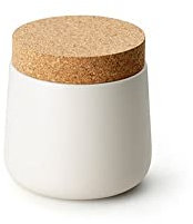 Continenta Boîte céramique Couvercle liège Boîte à provisions Matt Blanc Ø 14 x 14.5cm