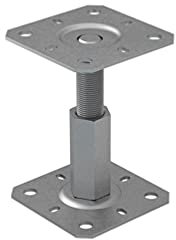 Verzinkte 100-150 mm höhenverstellbare erhöhte Pfostenbasis (Größe: 100 x 100 mm)