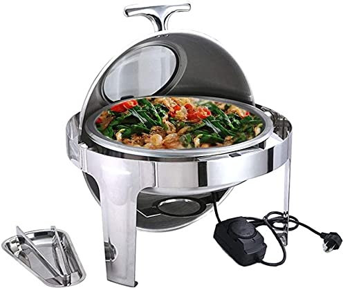 JINCAN. 6L Caldatore alimentare, Pentola calda per tenere o riscaldare il cibo, con coperchio visibile e manico, il coperchio può essere ruotato di 180 °, 220V 400W (Colore : Silver-6l)