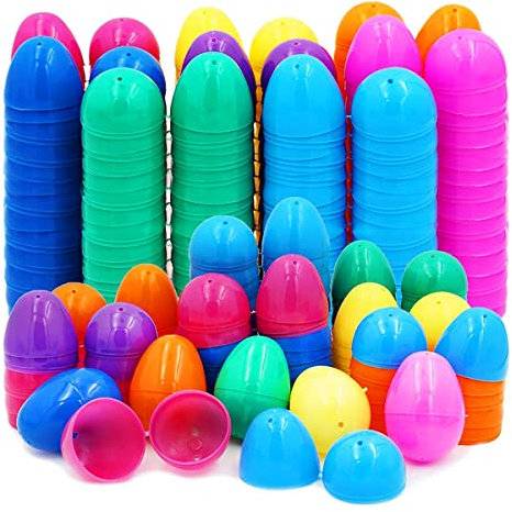 XiXiRan Uova di Pasqua Colorate, Uova di Pasqua Plastica, Uova di Pasqua Decorative da Appendere, Uova di Pasqua per Fai da Te, Uova Pasqua da Riempire, Ornamenti di Uova di Pasqua (100 Pezzi)