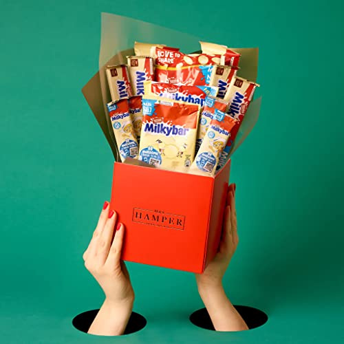 Milkybar - Cesto per bouquet di cioccolato, colore: Rosso/Regolare