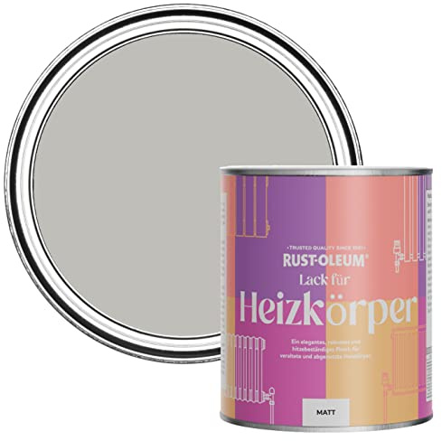 Rust-Oleum, hellgrau Heizkörperfarbe, hitzebeständig, geruchsarm in Matt Finish - Kiesel 750ML