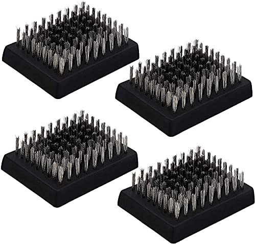 ANUBE 4 x Grillbürsten-Ersatzköpfe, drahtborstenfreie Grill-Reinigungsbürste, austauschbare Köpfe, passend für die meisten Grillbürsten, bester Grillreiniger