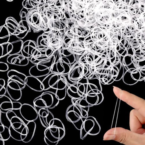 2500 Stück Haargummi Mini Transparente Gummiband kleine Durchsichtige Elastische Haargummis Weiche Baby Elastische Scrunchies Stirnbänder für Mädchen Kinder GefloKHochzeitsfrisuren