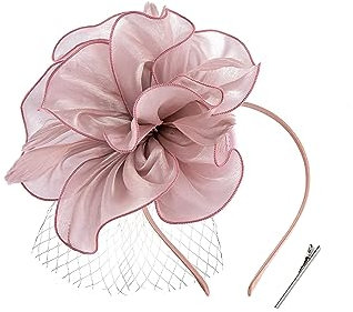 Coucoland Fascinators 1920 Fascinator Hut Damen Feder Blumen Mesh Elegant Hochzeit Fascinator Haarreif Cocktail Tee Party Accessoires