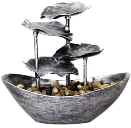 Opaeroo Water Fountain Decoration Living Room Courtyard Tea House Hotel Lotus Leaf Ingot Home Decoration LED Atmosphere Night Light B