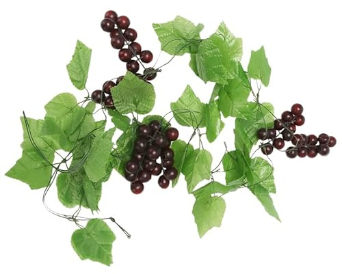 Yuemsh 2x Artificial Grape Vine Garland Fruit for Home Garden Decoration