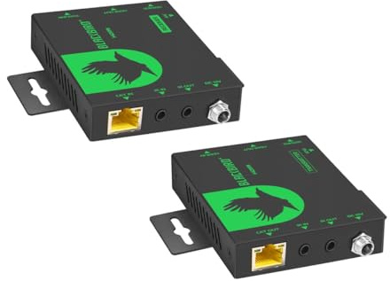 Monoprice Blackbird 4K60 - Extender HDMI 70 m tramite un singolo cavo Ethernet CAT6/6a, HDMI 2.0b e HDCP 2.2, latenza zero, estrazione audio, 18 Gbps