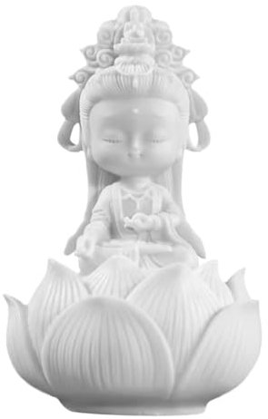 Luxshiny Meditierende Buddha-Statue Mit Lotusbasis Mudra Sitzende Buda-Altarskulpturen Japanische Zen-Gartendekoration Figuren Für Yoga-Zimmer Tischdekoration Für Zuhause
