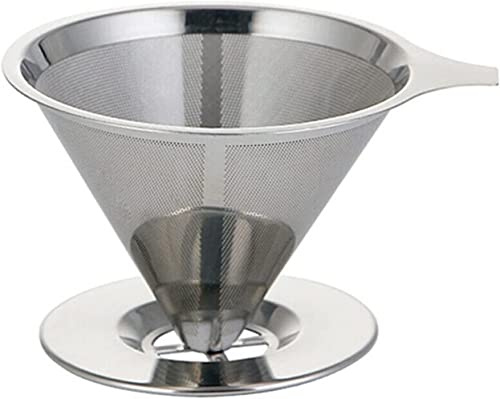 LEIXIUSM sieves strainers fine mesh Reusable Coffee Tea Strainer Stainless Steel Cone Coffee Baskets Mesh Strainer Coffee Dripper with Stand Holder