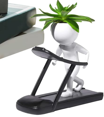 POVANJER Vasi Per Piante A Forma Di Uomo Sportivo In Resina Per Interni, Piccole Piante Con Forma Fitness, Vasi Da Fiori Creativi Per Casa, Palestra E Scrivania