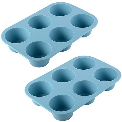 Bafnsiji B, 2 PCS Silicone Muffin Trays, Silicone Cupcake Pan, Non-Stick Muffin Cupcake Molds, Reusable Baking Moulds, Baking Mould for Pudding,Bun,Cupcakes