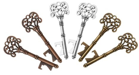Amosfun 6pcs Key Pendant Bottle Opener Vintage Bottle Opener Keyring Keychain Comfortable to Hold Portable for Camping Hiking